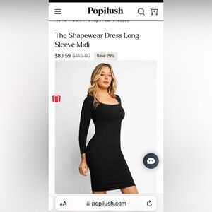 Popilush fitted dress with built in shape wear NWT